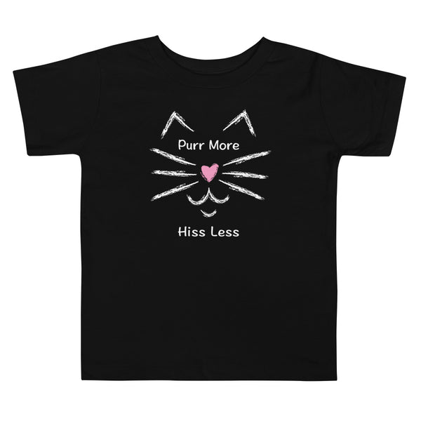 Purr More Hiss Less Toddler Short Sleeve Tee (Black)
