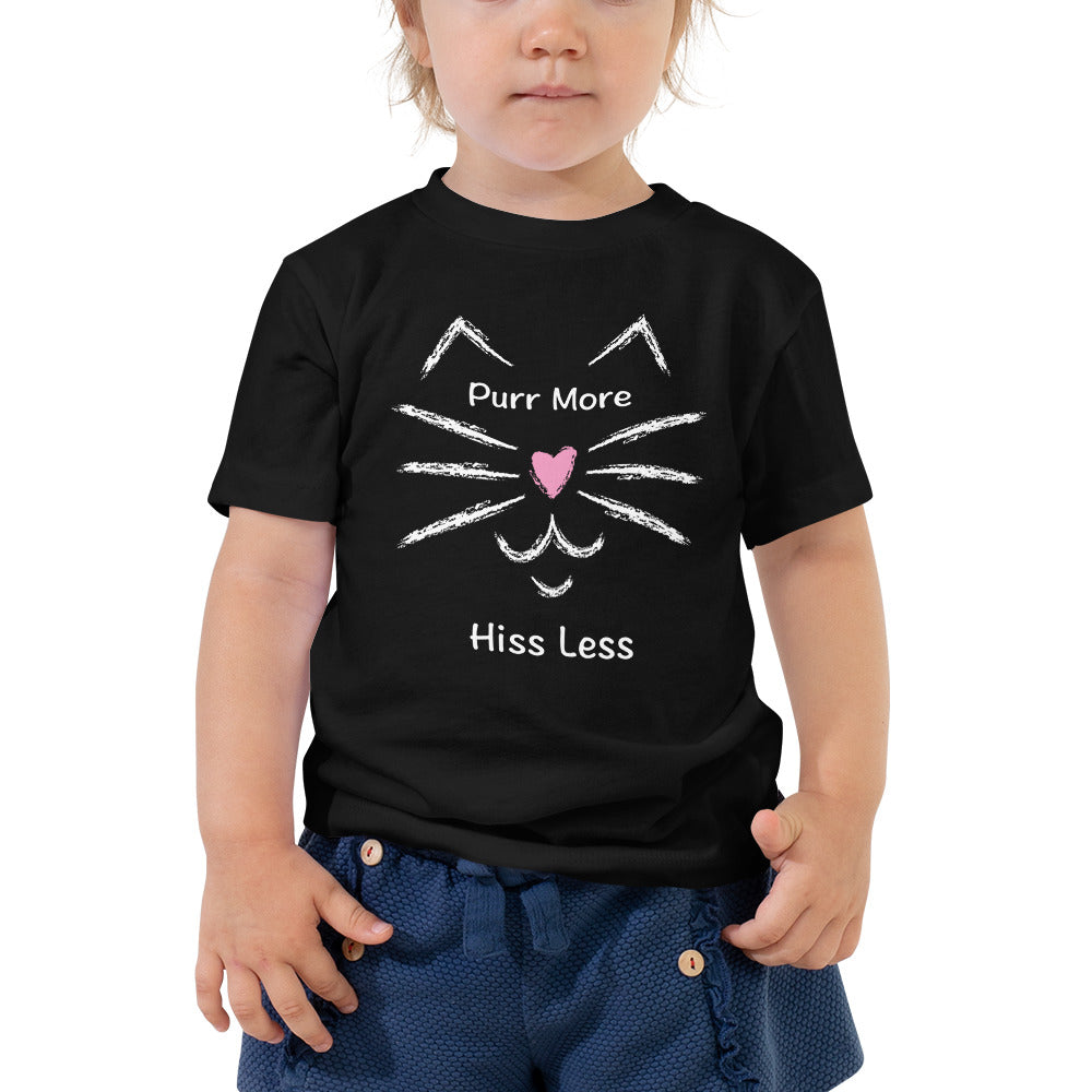 Purr More Hiss Less Toddler Short Sleeve Tee (Black)