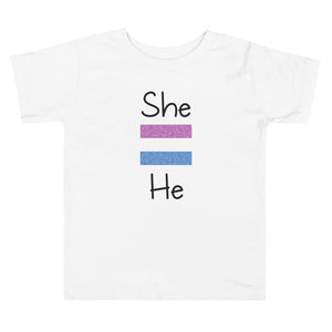 She Equals He Toddler Short Sleeve Tee
