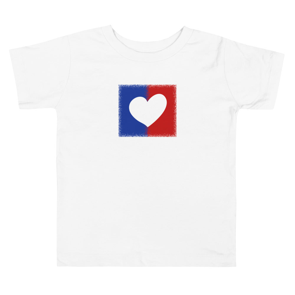 American Unity Heart Toddler Short Sleeve Patriotic Tee