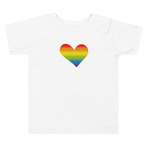 Rainbow Pride Heart Toddler Short Sleeve Tee (More Colors)