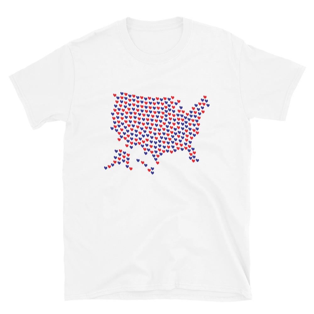USA Hearts Unisex Patriotic Tee (More Colors)