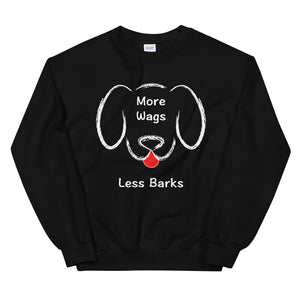 More Wags Less Barks Unisex Sweatshirt (Dark/More Colors)