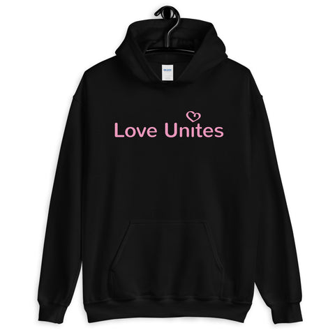 Love Unites Heart Unisex Hooded Sweatshirt (Pink/More Colors)