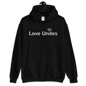 Love Unites Heart Unisex Hooded Sweatshirt (Dark/More Colors)