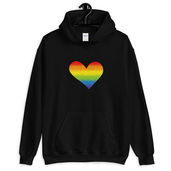 Rainbow Pride Heart Unisex Hooded Sweatshirt (More Colors)