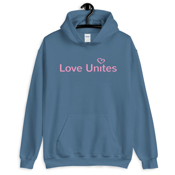 Love Unites Heart Unisex Hooded Sweatshirt (Pink/More Colors)