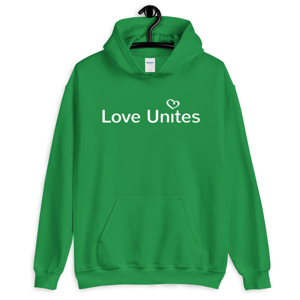 Love Unites Heart Unisex Hooded Sweatshirt (Dark/More Colors)