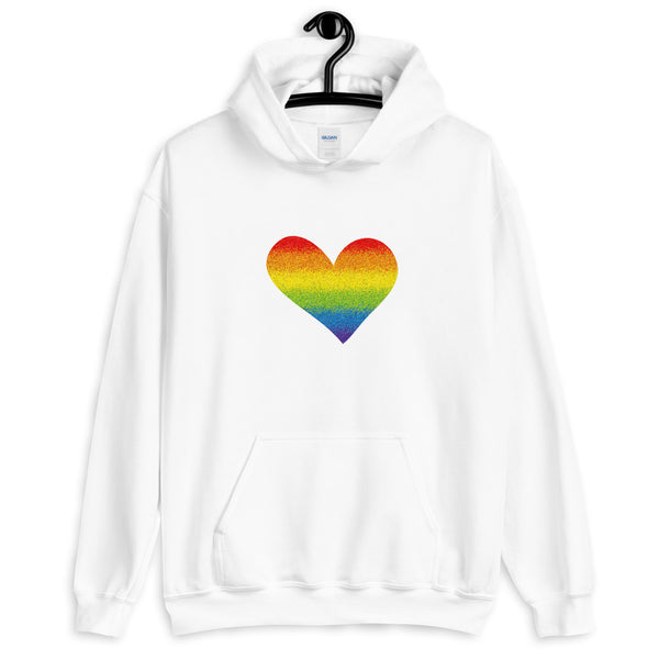 Rainbow Pride Heart Unisex Hooded Sweatshirt (More Colors)