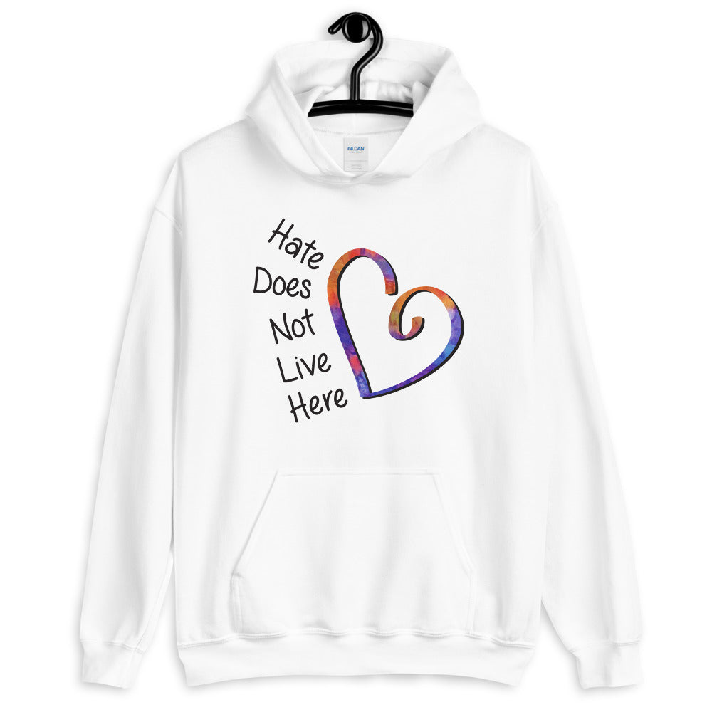 Hate Does Not Live Here Heart Unisex Hooded Sweatshirt (More Colors)