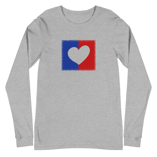American Unity Heart Unisex Long Sleeve Patriotic Tee (More Colors)