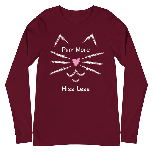 Purr More Hiss Less Unisex Long Sleeve Tee (More Colors)