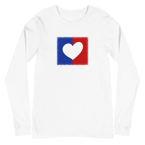 American Unity Heart Unisex Long Sleeve Patriotic Tee (More Colors)