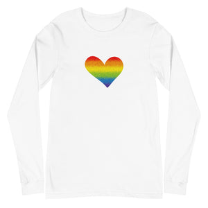 Rainbow Pride Heart Unisex Long Sleeve Tee (More Colors)