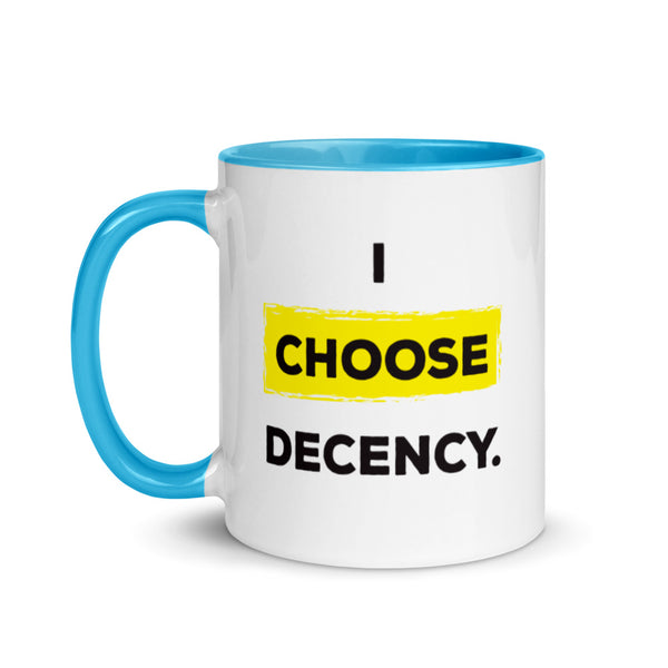 I Choose Decency Mug with Color Accents (More Colors)
