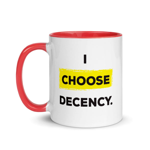 I Choose Decency Mug with Color Accents (More Colors)