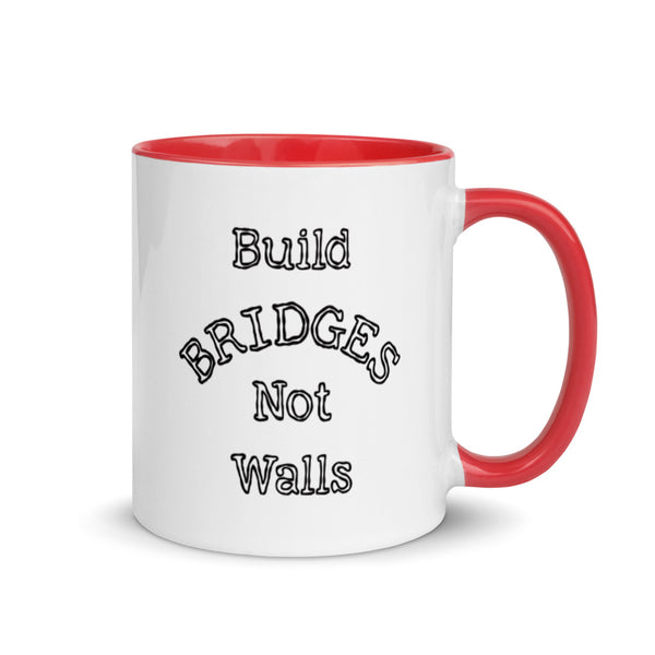 Build Bridges Not Walls Mug with Color Accents (More Colors)