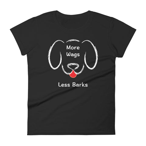 More Wags Less Barks Women's Tee (Dark/More Colors)