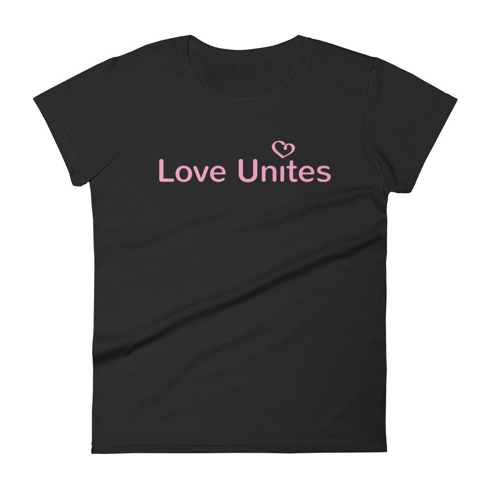 Love Unites Heart Women's Tee (Dark with Pink/More Colors)