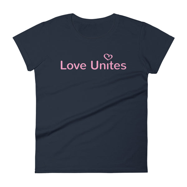 Love Unites Heart Women's Tee (Dark with Pink/More Colors)