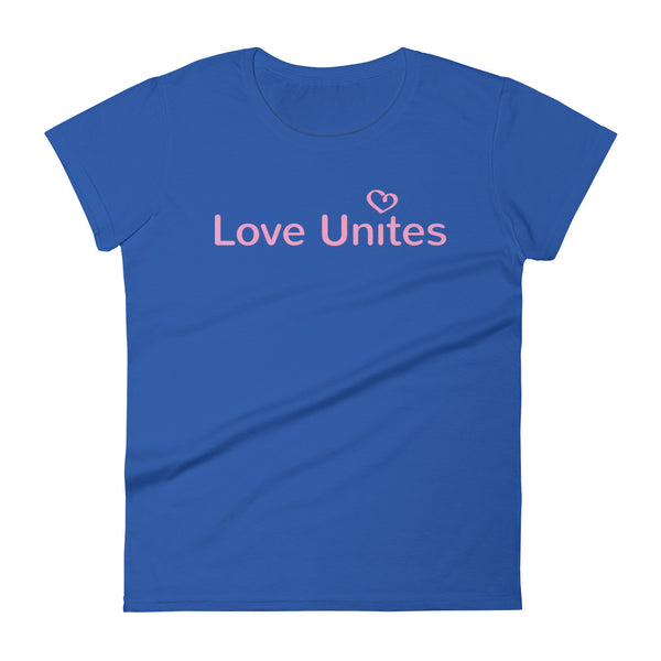 Love Unites Heart Women's Tee (Dark with Pink/More Colors)