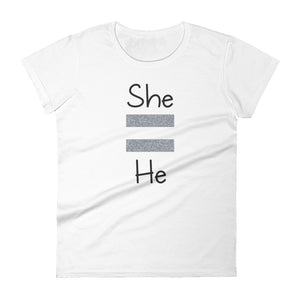 She Equals He Women's Tee (Gray For Light)