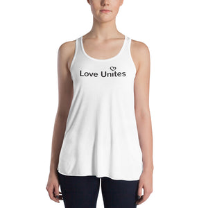 Love Unites Heart Women's Flowy Racerback Tank