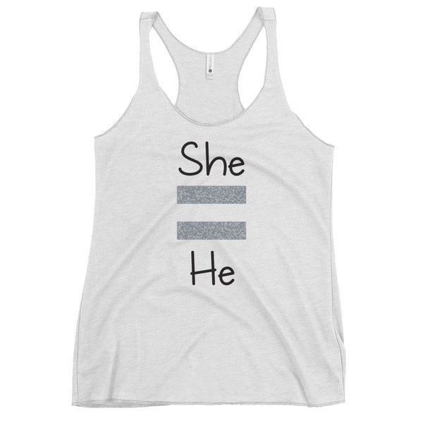 She Equals He Women's Racerback Tank (More Colors)
