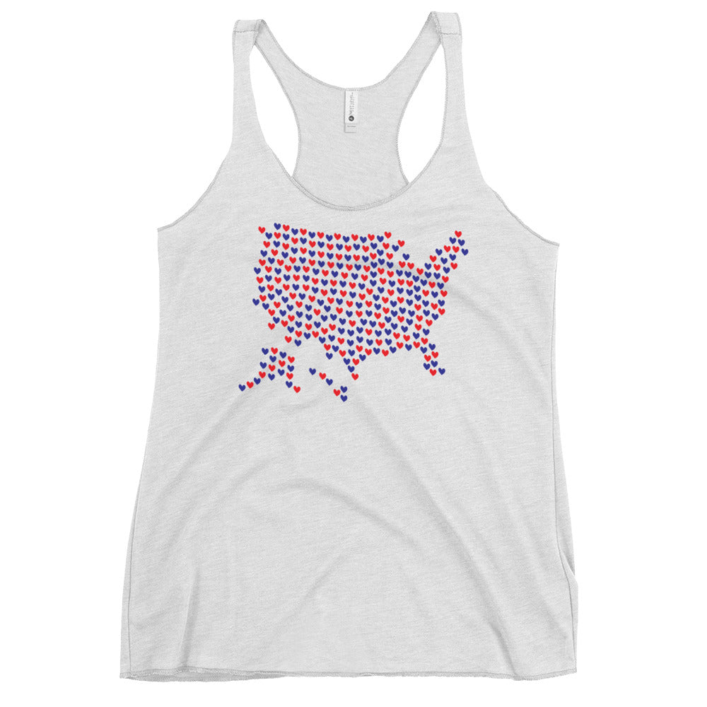 USA Hearts Women's Racerback Tank