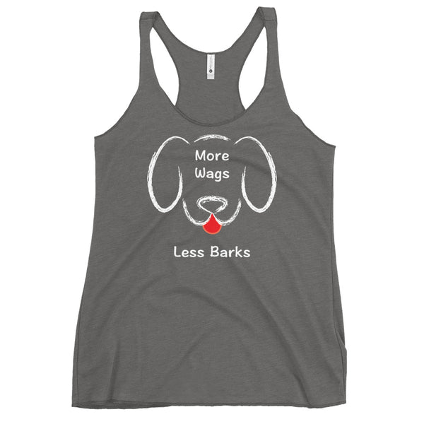 More Wags Less Barks Women's Racerback Tank (More Colors)