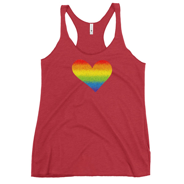 Rainbow Pride Heart Women's Racerback Tank (More Colors)